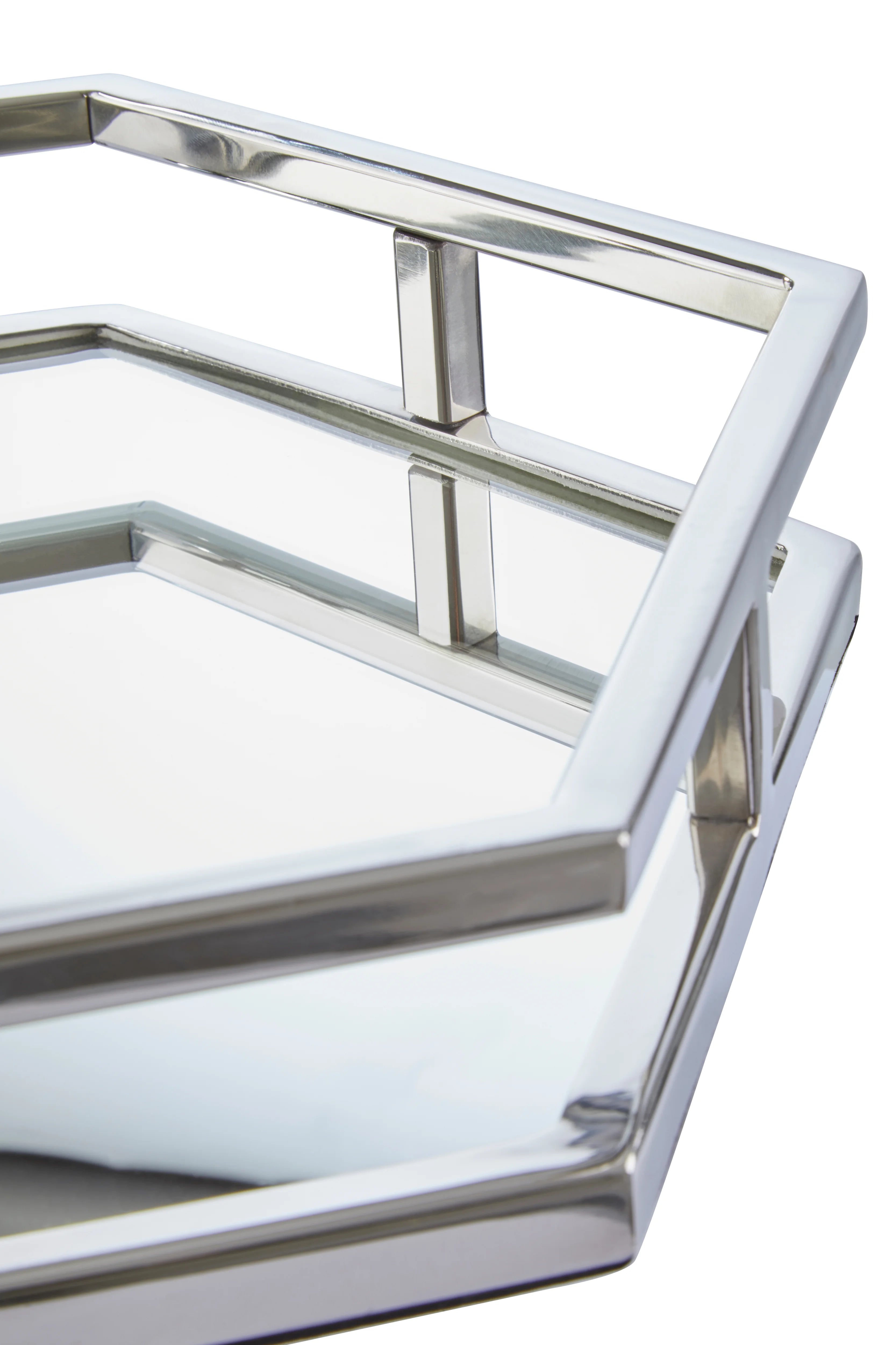 Athena Silver Finish Hexagonal Tray